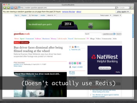 A screenshot of Random Guardian (Doesn't actually use Redis)